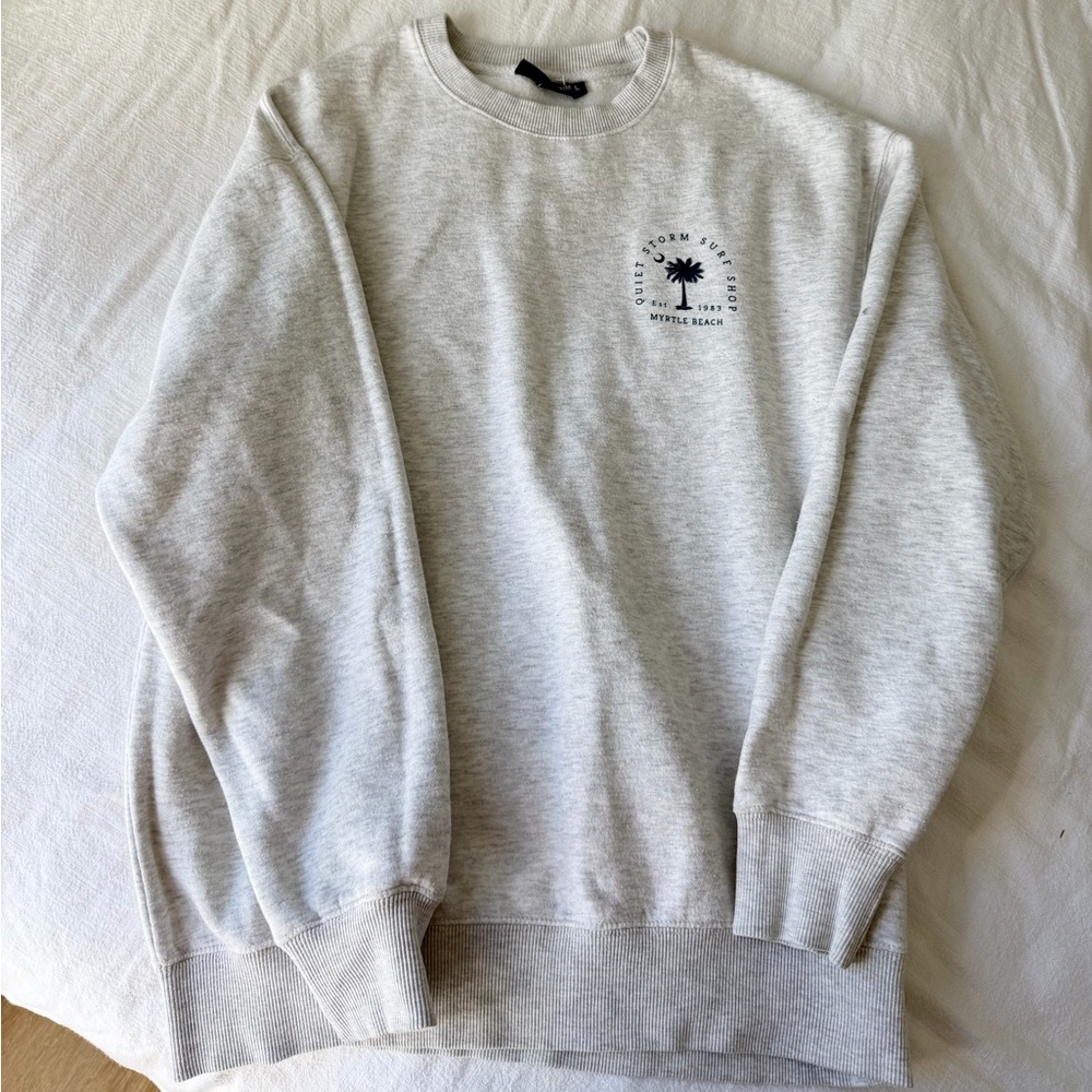 Quiet Storm Gray Vintage Myrtle Beach Crewneck Sweater